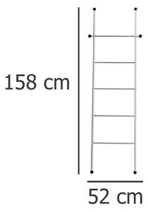 Wieszak łazienkowy w formie drabinki, stojak stalowy z 5 poziomami i 2 dodatkowymi zaczepami - 158 x 52 cm, WENKO