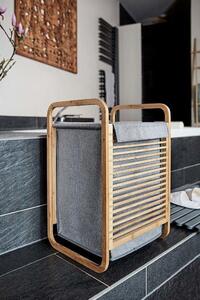 Pojemnik na pranie z bambusowym stelażem i uchwytami, 40 x 60 x 35 cm, WENKO