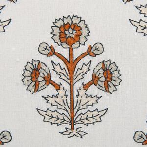 Zestaw dwóch poduszek dekoracyjnych bawełniane białe wzór w kwiaty 45x45 cm Omorika Beliani