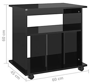 Czarny kontener biurkowy z połyskiem - Santina 4X