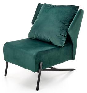 Zielony nowoczesny fotel welurowy - Rubes