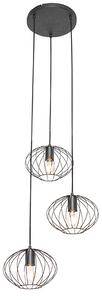 Design hanglamp zwart 3-lichts - Margarita Oswietlenie wewnetrzne