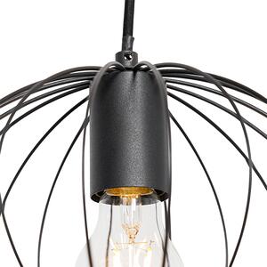 Industrialna lampa wisząca czarna 3-punktowa - Margarita Oswietlenie wewnetrzne