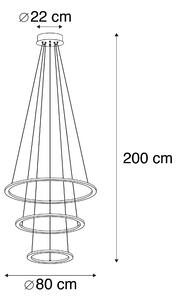 Designerska lampa wisząca stal LED 3-stopniowe ściemnianie -Tijn Oswietlenie wewnetrzne