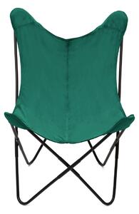 Fotel BUTTERFLY z metalową ramą - zielony welur 70x80x102 cm