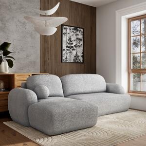 Masseno Narożnik MODENZA z funkcją spania i pojemnikiem na pościel Narozniki L, Rozkładana sofa - Jasnoszary, NOW OR NEVER 83