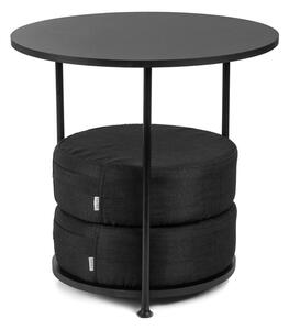 Stolik kawowy NULIA z siedziskami czarny 55x55x40cm