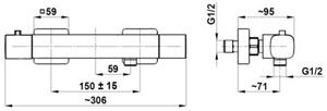Bateria natryskowa KFA ARMATURA Malaga 5756-010-81 Czarny