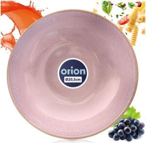 Talerz obiadowy głęboki ceramiczny różowy GLAZE 21 cm