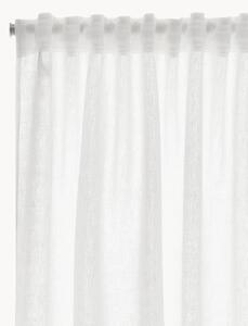 Komplet zasłon półtransparentnych z lnu na taśmie Alexandra, 2 elem., S 135 cm
