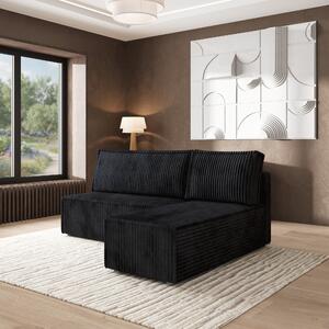 Masseno Narożnik BRISO z funkcją spania i pojemnikiem na pościel Narozniki L, Rozkładana sofa - Czarny, TILIA 100