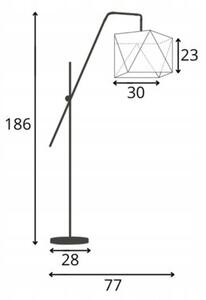 Lampa stojąca podłogowa przegubowa regulowana z abażurem diament MODERN