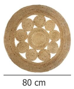 Dywan dekoracyjny z juty, Ø 80 cm, okrągły