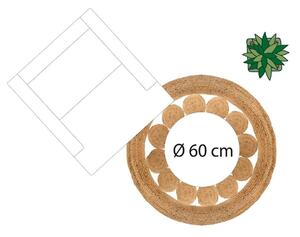 Dywan dekoracyjny z juty, Ø 120 cm, okrągły