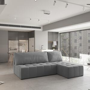 Masseno Narożnik DOMIRA z funkcją spania i pojemnikiem na pościel Narozniki L, Rozkładana sofa - Szary, KRONOS 15