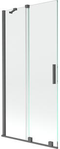 Mexen Velar parawan nawannowy 2-skrzydłowy rozsuwany 90 x 150 cm, transparent, gun gray szczotkowany - 896-090-000-01-66