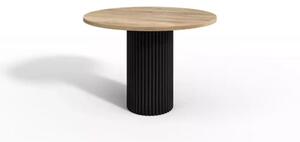Stół okrągły Oreo z drewnianym blatem nowoczesna metalowa konstrukcja