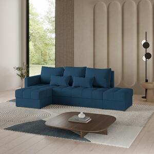 Masseno Narożnik LUMARI z funkcją spania i pojemnikiem na pościel Narozniki L, Rozkładana sofa - Niebieski, KRONOS 09