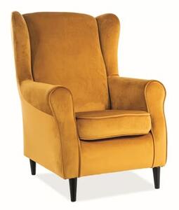 FOTEL BARON VELVET CURRY BLUVEL 68 / WENGE