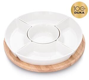 Taca obrotowa do serwowania DUKA WAREWOOD MINI 21 cm biała porcelanowa