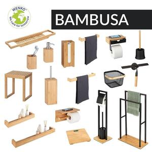 Taboret łazienkowy BAMBUSA, niski, bambusowy, WENKO