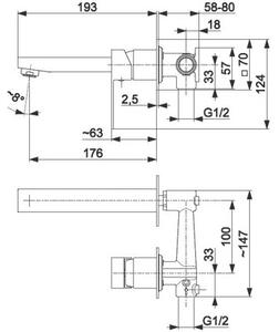 Bateria umywalkowa podtynkowa KFA ARMATURA Logon 5139-810-00 Chrom