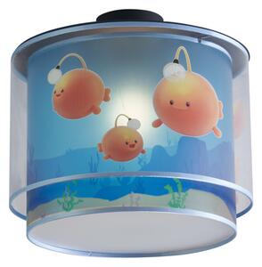 Dziecięca lampa sufitowa niebieska z Bulby - Harrie meets Bulby