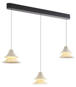 Lampa wisząca czarna z beżowym, z LED, 3-stopniowa regulacja ściemniania, 3-źródła światła Easylift - Witch