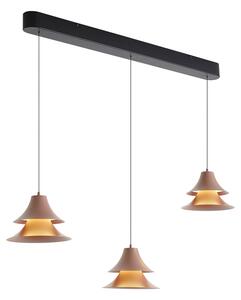 Lampa wisząca czarna z mokką, w zestawie LED z 3-stopniową regulacją ściemniania, 3-punktowa Easylift - Witch