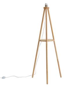 Skandynawska lampa podłogowa trójnóg drewniana - Lou