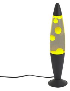 Lampa lawa przezroczysta z żółtym woskiem z diodą LED - Molten Lava