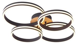 Lampa sufitowa drewniana z LED, 3-stopniowa regulacja ściemniania, 4-źródła światła - Navara