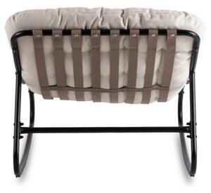 Fotel Bujany Wypoczynkowy Bujak Kubełkowy Do Salonu Sypialni Beżowy AURORA