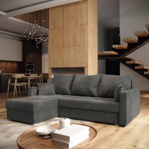 Masseno Narożnik NIDA z funkcją spania i pojemnikiem na pościel Narozniki L, Rozkładana sofa - Szary, INARI 96