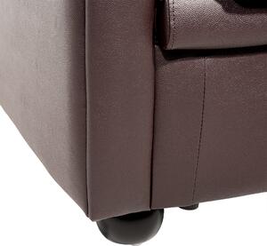 Nowoczesny fotel skórzany pikowany brązowy Chesterfield Beliani