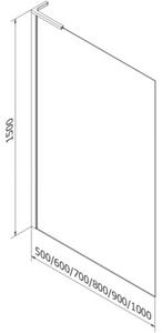 Mexen Next L parawan nawannowy 1-skrzydłowy 100 x 150 cm, szron, chrom - 895-100-000-03-30-01