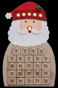 Świecący kalendarz adwentowy w kształcie Mikołaja