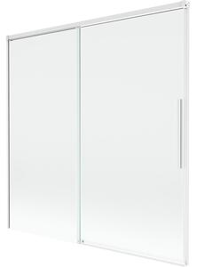 Mexen Rox parawan nawannowy 2-skrzydłowy rozsuwany 160 x 150 cm, transparent, biały - 8C9-160-001-20-00