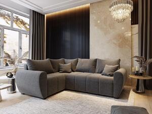 Masseno Narożnik MADISON z funkcją spania i pojemnikiem na pościel Narozniki L, Rozkładana sofa - Jasnoszary, SAWANA 21