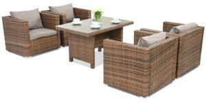 Meble ogrodowe z technorattanu Roma Premium 4 Garden Point brązowe