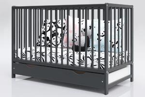 Łóżeczko Dominik antracyt 120x60 z szufladą