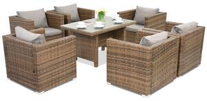 Meble ogrodowe z technorattanu Roma Premium 6 Garden Point brązowe