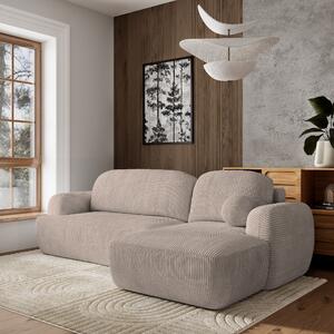 Masseno Narożnik MODENZA z funkcją spania i pojemnikiem na pościel Narozniki L, Rozkładana sofa - Beżowy, POSO 02
