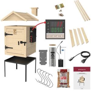 Wędzarnia elektryczna BROWIN DragON 330340 z termometrem 50 x 50 x 124 cm Drewniana