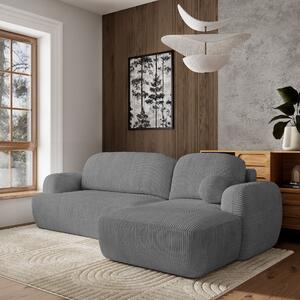 Masseno Narożnik MODENZA z funkcją spania i pojemnikiem na pościel Narozniki L, Rozkładana sofa - Szary, POSO 60