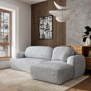 Masseno Narożnik MODENZA z funkcją spania i pojemnikiem na pościel Narozniki L, Rozkładana sofa - Jasnoszary, POSO 55
