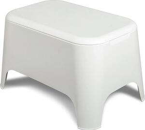 Niski stolik ogrodowy z pók na napoje, wykonany z ywicy, 59 x 39 x 36 cm (wysoko) Toomax Petra – biay