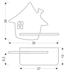 Kinkiet HOUSE czarny LED 1x4W 200lm wym:26x35x12cm IP20 Candellux