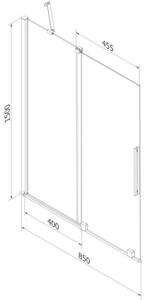 Mexen Velar parawan nawannowy 2-skrzydłowy rozsuwany 85 x 150 cm, szron, różowe złoto - 896-085-000-31-60