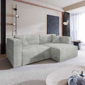 Masseno Narożnik NERIO z funkcją spania i pojemnikiem na pościel Narozniki L, Rozkładana sofa - Jasnoszary, TILIA 83
